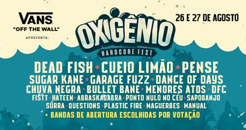 Oxigênio Hardcore Fest 2017 divulga seu line-up e demais atrações