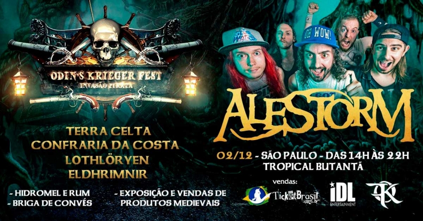 Odin’s Krieger Fest – Invasão Pirata marca a volta do Alestorm ao Brasil
