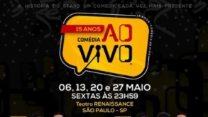 Comédia Ao Vivo celebra 15 anos no Teatro Renaissance
